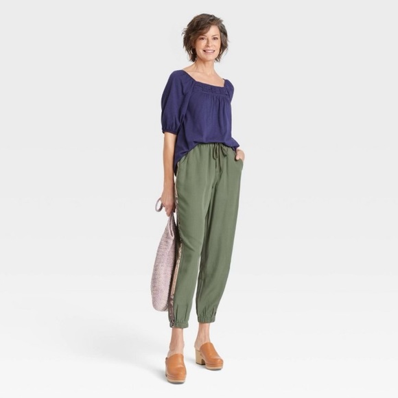 Knox Rose Joggers Green Side Stripe Size Medium NWT - Picture 2 of 5